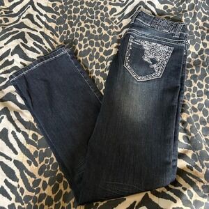 Petrol Women's Jeans Size 27 Embellished Pockets Bootcut Dark‎ Wash Denim